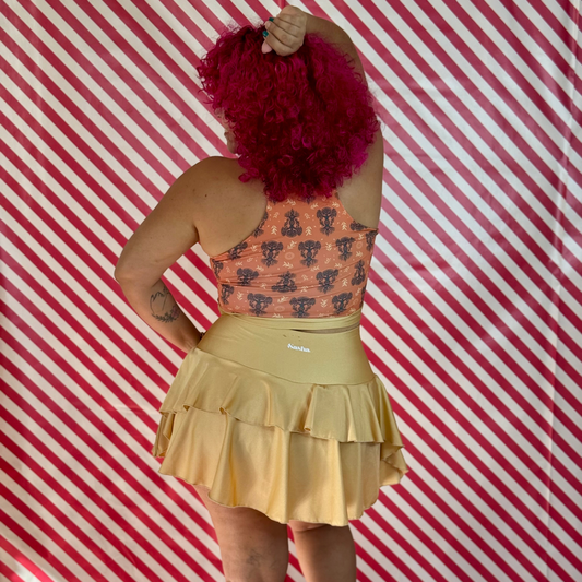 JOLGORIO — Falda Deportiva con Short Integrado, Faja Doble y Bolsillo | Serena Shiny 4-Way Stretch — Edición Limitada