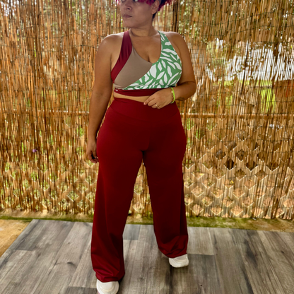 Pantalón Loungewear Cacao de Tiro Alto – Cómodo, Suave y Fluido – Hecho a Mano