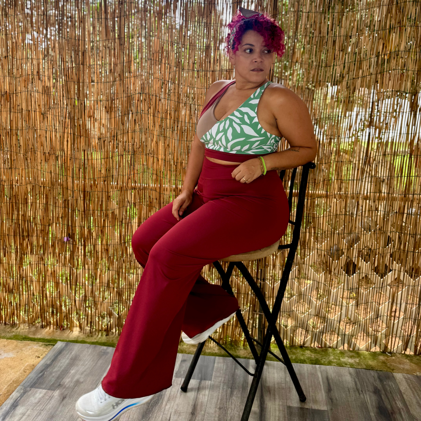 Pantalón Loungewear Cacao de Tiro Alto – Cómodo, Suave y Fluido – Hecho a Mano