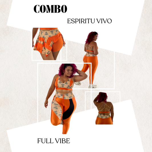 🌸 Combo Espíritu Vivo (Full Look 3 piezas – Naranja vibrante)