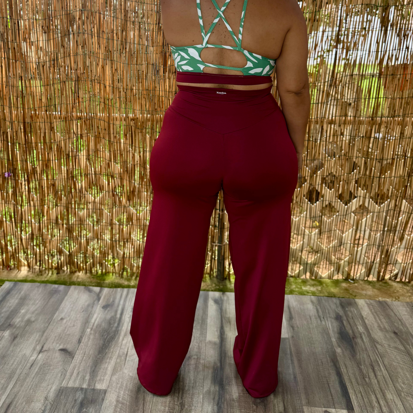 Pantalón Loungewear Cacao de Tiro Alto – Cómodo, Suave y Fluido – Hecho a Mano