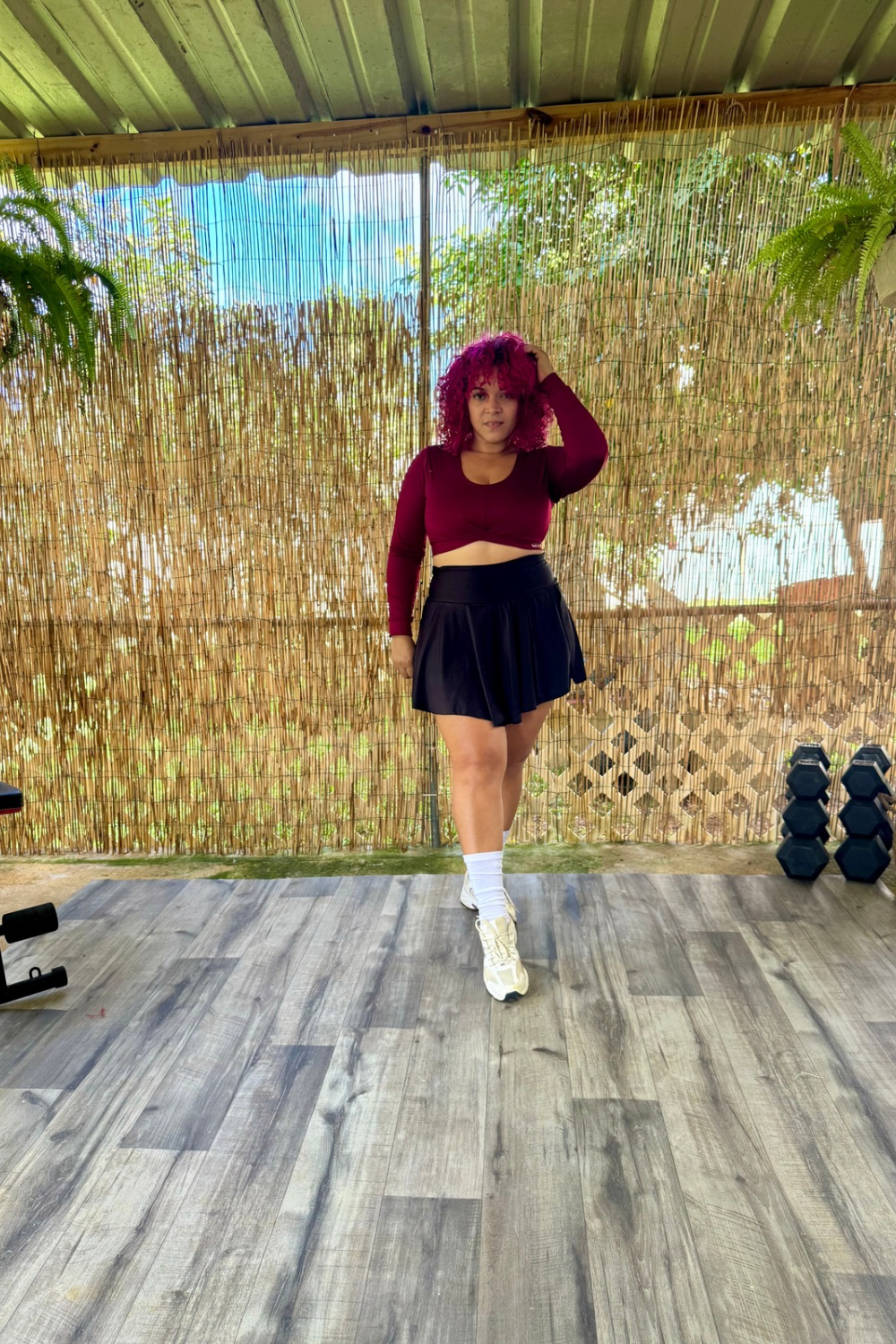 JOLGORIO — Falda Deportiva con Short Integrado, Faja Doble y Bolsillo | Serena Shiny 4-Way Stretch — Edición Limitada PRE ORDEN