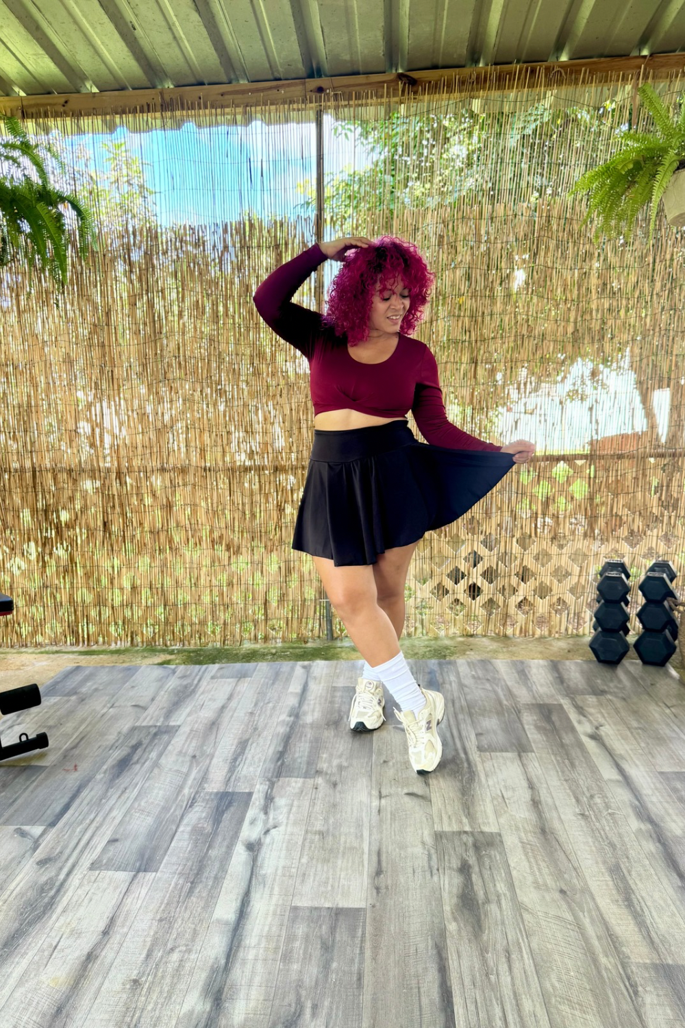 JOLGORIO — Falda Deportiva con Short Integrado, Faja Doble y Bolsillo | Serena Shiny 4-Way Stretch — Edición Limitada PRE ORDEN