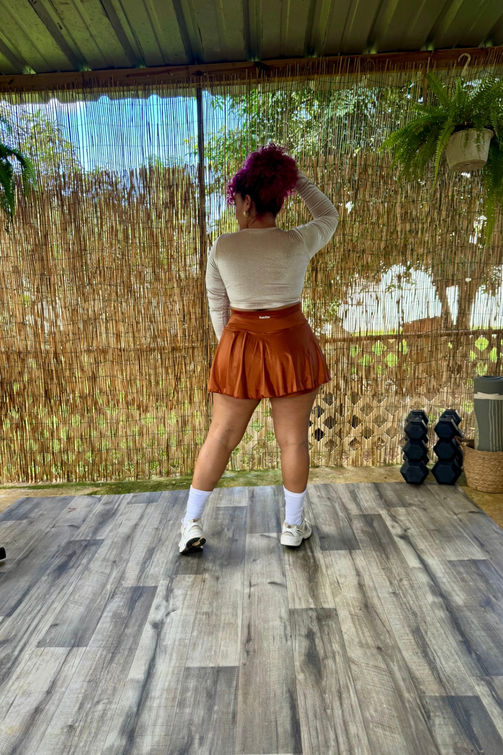 JOLGORIO — Falda Deportiva con Short Integrado, Faja Doble y Bolsillo | Serena Shiny 4-Way Stretch — Edición Limitada PRE ORDEN